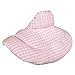 Cojín cervical de calor con cuello. Algodón biológico rosa-blanco. Almohada térmica con huesos de cerezas. Cojín de nuca. Saco térmico de semillas