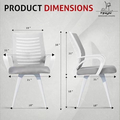 Image of ROSE Elite | 3 Years Brand Warranty | Ergonomic Office Chair, Study, WFH, Revolving, Rolling, Desk, Task, Laptop, Student Chair (White & Grey, Elite MB Reception)