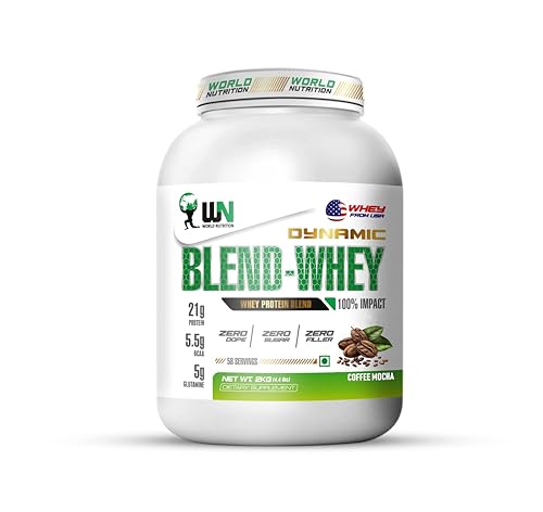 Image of Dynamic Blend Whey Protein | 21g Protein, 5.5g BCAA & 5g Glutamine | Muscle Building, Recovery, Lean Mass & Strength Support | Coffee Mocha Flavor - 2kg