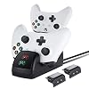 Controller laadstation alleen voor Xbox One X S (niet voor Xbox Series X S), 2 x 1200 mAh oplaadbare controller, accupakket met opladers, Play and Charge Kit accessoires, compatibel met Xbox One X S