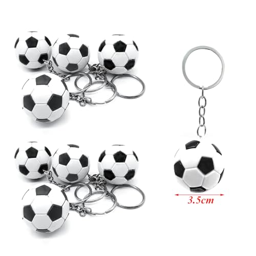 Gativs Fußball Schlüsselanhänger 10 Stück Fußball Stressball Sport Ball Schlüsselanhänger Fußball Anhänger Party Geschenk Schlüsselanhänger fußballfans Schlüsselanhänger für Schule Fußballclub