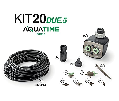 Irrigation goutte à goutte 20 m avec programmateur pour potager écoresponsable