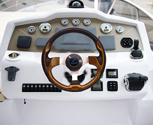 Replacement Boat Steering Wheel 12-1/2 Inch Pontoon Boat Accessories Marine Aluminum 3 Spoke For Yacht Speedboat Cruiser #TOP4