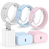 Hzevn for iPhone 15 Chargers Fast Charging,3 Pack 20W USB C Charger Block with 6.6/6.6/10ft Long USB C to USB C Cable for iPhone 16/15 Pro Max/15 Pro/15 Plus