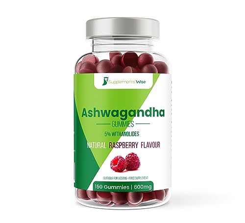 Ashwagandha Gummies - 150 Pack - 1200mg Serving - UK Made High Strength Ashwagandha Gummy - Raspberry Flavour Alternative to Ashwagandha Capsules or Tablets - Ashwagandha Supplement for Men or Women