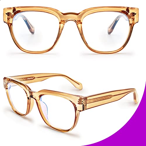Image of VISOONE Square TR90 Blue Light Blocking Glasses with Anti Glare Computer Glass Woman and Men SAGE