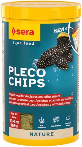 Sera Pleco Chips 13.4 oz./0.84lbs | Premium Fish Food for Ancistrus & Plecos | High Fiber | No Dyes & Preservatives | Supports Digestion & Promotes Healthy Growth | Ideal for Bottom Feeders