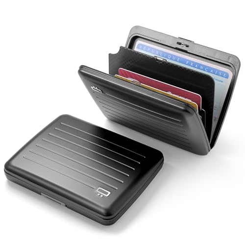 Image of OGON -DESIGNS- Aluminum wallet, Large capacity with metal lock, RFID Protection against fraud and demagnetization, Smart Case OSLO Large model