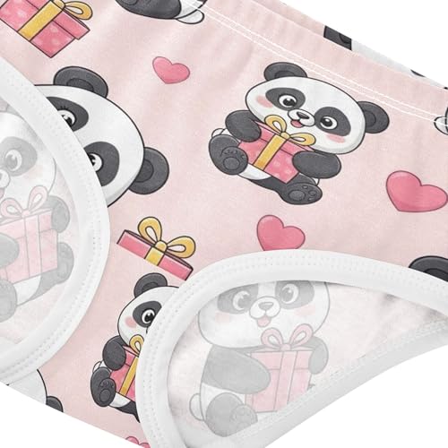 Cute Cartoon Pandas Gifts Pink Little Girl Panties Girls Underwear Toddler Cotton Animals Underpants Briefs 2t4