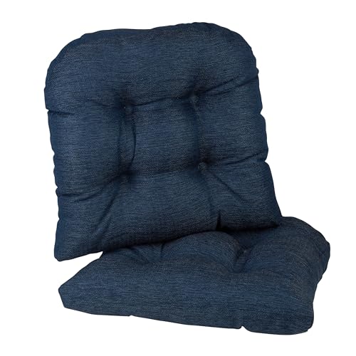 Klear Vu Gripper Overstuffed Universal Non-Slip Dining Chair Cushions for Kitchen Decor or Office Use, U-Shaped Skid-Proof Seat Pad, 15x15 Inches, 2 Count (Pack of 1), Solid Indigo Blue