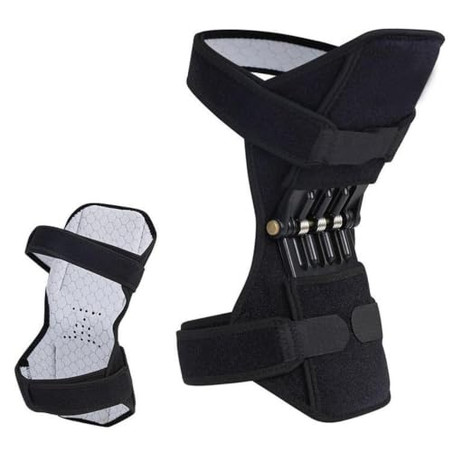 Image of Knee Brace with Spring Support Knee Stabilizer Pads for Sports Squat Jogging 1 Pair | Adjustable Fit, Carbon Steel Springs, For Seniors & Athletes, Stabilises Without Rolling, Cloth & Steel Material