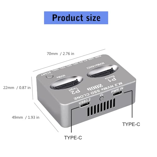 Docking Station Doble NVME SSD USB 3.2 Tipo C miniatura 5