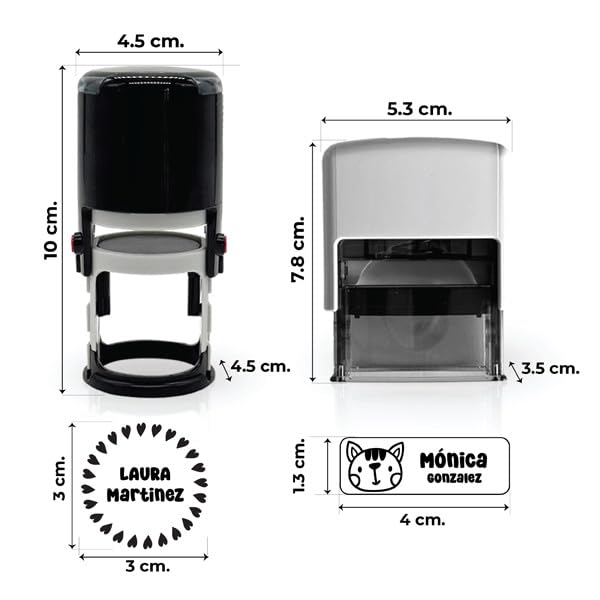 Transparent Gift Sello Personalizado para Ropa y Objetos de Niños. Marcador de Nombre Infantil para Guardería, Colegio y Campamentos. Apto para Lavadora y Secadora. Marcador Textil.