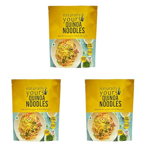 Image of Naturally Yours Quinoa Hakka Noodles | Quinoa & Whole Wheat | No Maida, No Onion No Garlic, Jain Friendly, Vegan, Preservative Free, No MSG | High Protein & Fiber | Tastemaker Inside | 180g Pack of 9