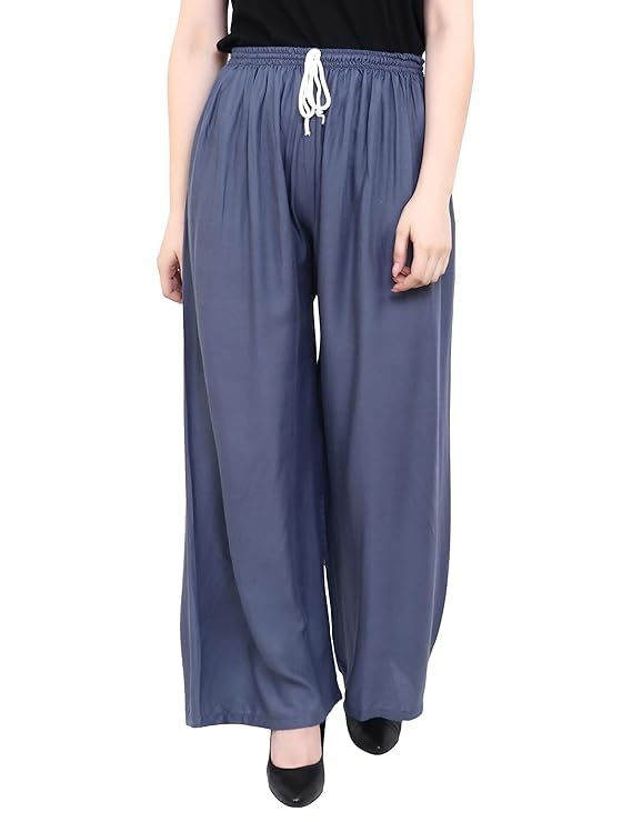 shopyidol Rayon Palazzo for Girls | Traditional Ethnic Wear Palazoo for Women Stylish Latest | Relaxed Fit Bottom Wear Casual Palazo for Woman & Girls Color, Size XXL,(Grey)-picture-51