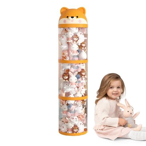 Contenedor para peluches con divisiones ajustables y ruedas de transporte suave