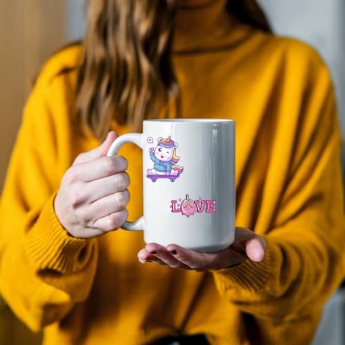 Image of Zesta Aesthetic Stickers for Laptop /Waterproof Anime Decal for Books /Vinyl Sticker for Fridge /Easy to Use Korean Car Sticker Kawaii Cute Stickers (Unicorn)-Self-Adhesive