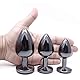 AllesCosy Analplug Buttplug 3 Stücke Set Metall Analplug Dunkel Grau/Schwarz Gunmetall Groß Medium Klein Anal Plug Sex Spielzeug Geeignet für Anfanger für Frauen Männer Paare