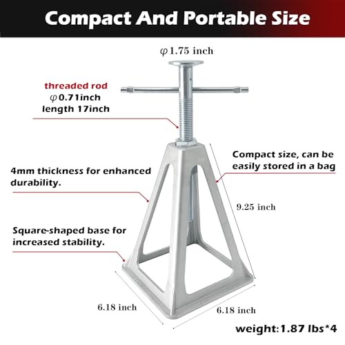 Heavy-Duty Aluminum RV Stabilizer Jacks, 4 Pack, 11" to 17" Adjustability