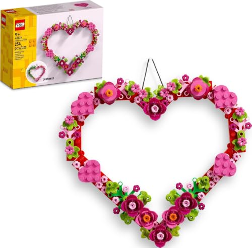 LEGO Heart Ornament Building Toy Set - Fun Arts and Crafts Idea for Girls and Boys, Ages 9+ - Display on The Wall as Home Decoration - Gifts for Kids - 40638
