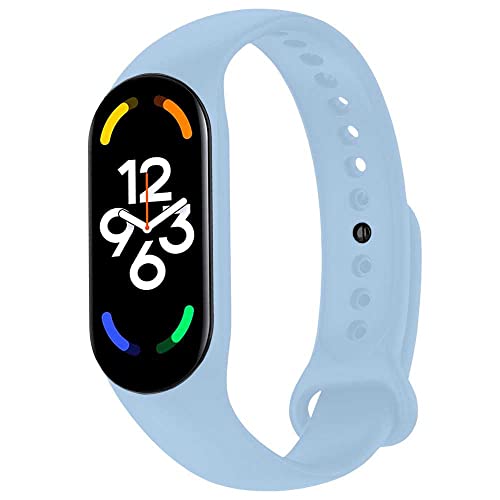 OcioDual Pulsera de Recambio Silicona, Azul Oficial, Compatible con Xiaomi Band 7 6 5, Compatible con Amazfit Band 5, Correa Repuesto Brazalete Goma Suave Flexible