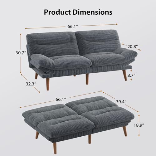 image for Pipishell Futon Sofa Bed, Modern 66