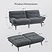 Pipishell Futon Sofa Bed, 66 Inch Corduroy Futon Couch Convertible with Adjustable Backrest and Armrests, Recliner Sleeper Sofa for Small Spaces, Living Room, Office, Guest Room (Grey, 66 Inch)