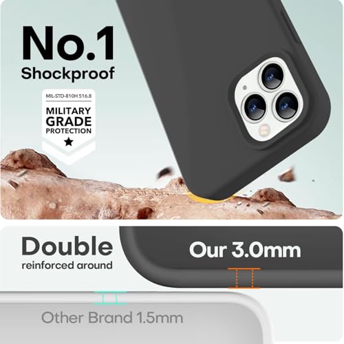 Image of LOVE 3000 Compatible with iPhone 12 Pro Max Phone Case | Thickening 2.1 MM Liquid Silicone | Anti-Scratch Microfiber Lining | Full-Body Duty Heavy Protection Case for Men, Black