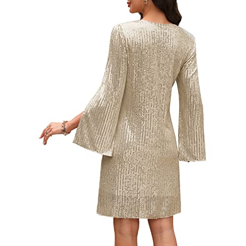 Image of COOAN Wedding Guest Cocktail & Formal Dresses for Women - Lace Sequin Dress