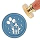 craspire Wachssiegelstempel Happy Birthday Vintage Siegelwachsstempel Pinguin 30 mm Abnehmbarer Messingkopf Siegelstempel Mit Holzgriff Für Einladungen Karten Geschenkverpackung