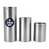Chabrias Ltd 3 Pack 125, 175, 250ml Wine Set Premium Stainless Steel Thimble Wine Measure, Professional Spirit Measuring Cups, Home Bars, Cocktail Stations & Bartenders, Government