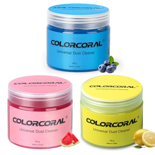 COLORCORAL 480g Cleaning Gel Universal Dust Cleaner for Car Vent Keyboard Cleaning Detailing Slime Putty Cleaning Kit Car Accessories, Gifts for Adults Men Women Kids Teens