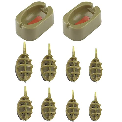 Eterspr 8PCS Molde de Liberación Rápida, Alimentadores de método en línea Carpa de Pesca, para Pescar 15g, 20g, 25g, 30g, 35g, 40g, 50g, 60g (Marrón)
