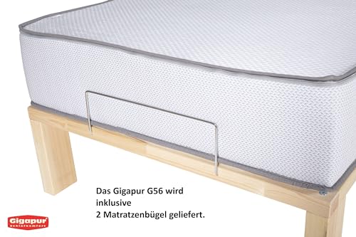 Überlänge 220 cm, Kiefer massiv Holzbett GigapurG56, naturbelassen, inkl. Lattenrost und Matratzenbügeln, Liegefläche 140 x 220 cm, Best. aus 2X 70 x 200 cm und 2 x Verlängerung auf 220cm – Bild 6