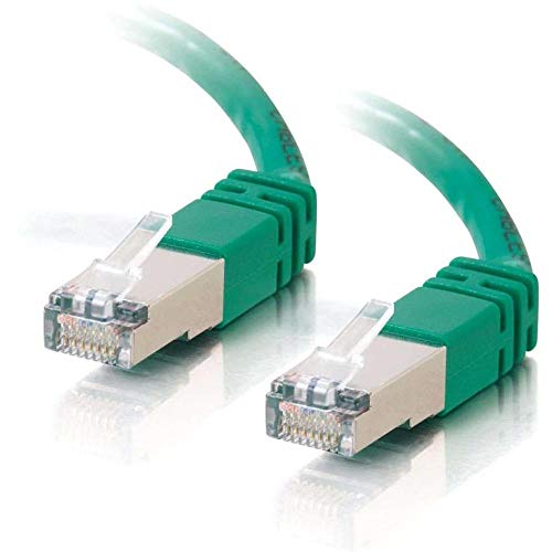 Image of C2G 27254 Cat5e Cable - Snagless Shielded Ethernet Network Patch Cable, Green (7 Feet, 2.13 Meters)