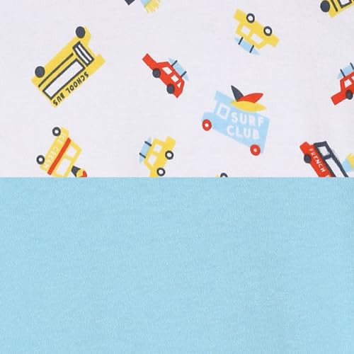 Image of miniklub Baby Front Open Long Sleeve Cotton Sleep Suit, Pack of 2 (Blue /White Color)