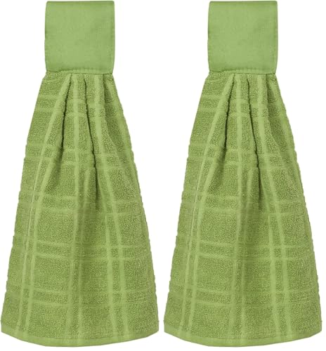 Image of Ritz Hanging Tie Towels, 2 Pack - Solid, Cactus