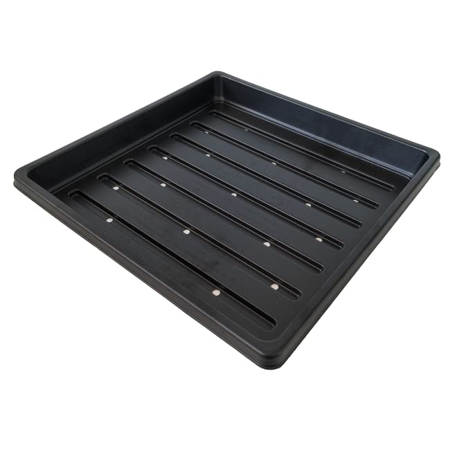 1010 bandejas de cultivo de microgreens (paquete de 20) bandejas poco profundas premium de 10 x 10 pulgadas para cultivar microgreens y pasto de trigo, 10 bandejas con agujeros y 10 bandejas sin