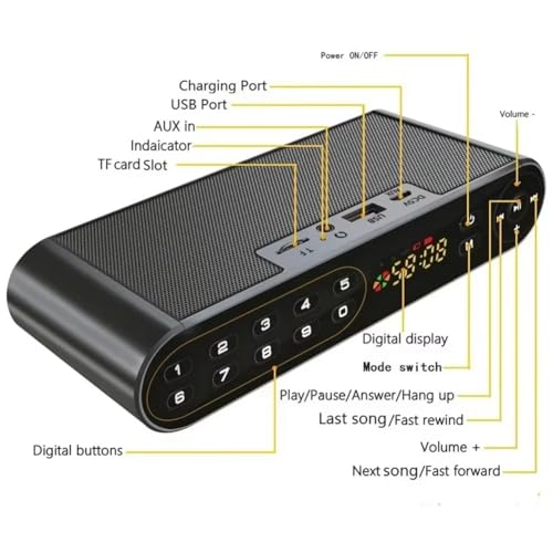 Haut-parleur en acier robuste avec microphone sans fil et USB