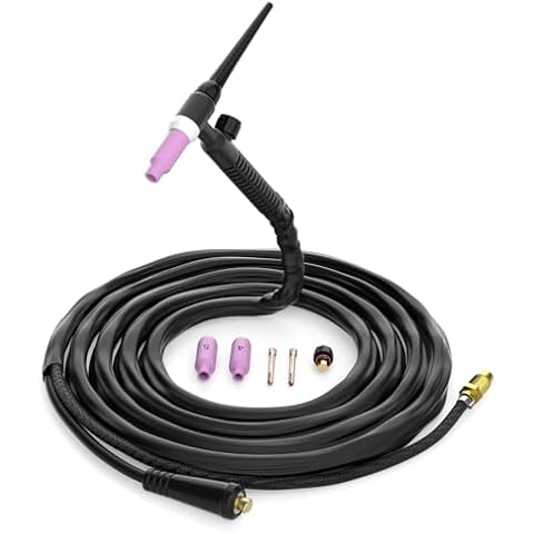 TIG Welding Torch, WP-17FV Argon Air Cooled Lift TIG Torch, 150Amp 10-25mm Connector (WP17V-2025) Cover