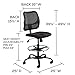 Safco Rolling Chair, Extended Height, Black Vinyl Mesh, Adjustable Height, Supportive Back and Ergonomic Design, 250 lbs Capacity, Black