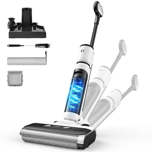 Redkey W13SE Aspiradora Fregadora sin Cable, 75 min Máx., 23KPa Aspiradora en Seco y Húmedo, Autolimpieza, Doble depósito, Aviso por Voz LED, Adecuado para Suelos Duros y Pelos de Mascotas
