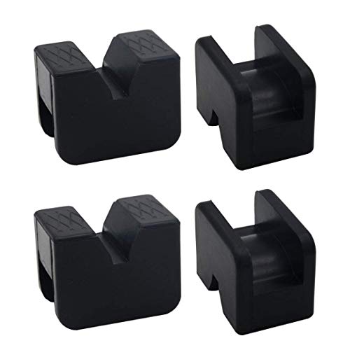 Neworld Jack Pad Adapter for Jack Stand Almost Universal Rubber Slotted Frame Rail Pinch welds Protector (Jack Stand Pads 4pack)
