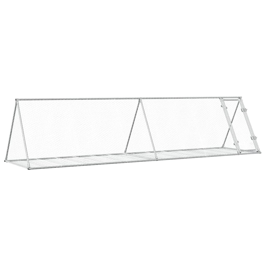 vidaXL Conigliera Argento 400x105x91 cm in Acciaio Zincato gabbia per conigli da esterno casetta per animali casetta per conigli