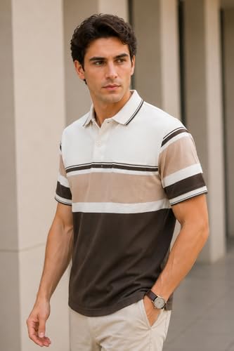 Image of GODFREY Half Cotton Polo T Shirt for Man with Pocket - Regular Fit Mens Collar Tshirt