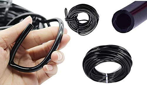Image of DIY Crafts 15 mtr, Black Flexible Pipe, Watering Tubing Hose 8 /11 inch Garden Drip Pipe PVC Hose Irrigation System Watering Systems for Greenhouses Agriculture,Lawn, P(15 mtr, Black Flexible Pipe)