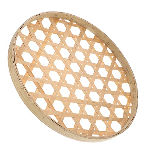 DOITOOL Setaccio in Bambù Tessuto a Mano Per Casa Cestino Colino Multiuso Pratico Per Conservare Pane Uova e Articoli Vari in Cucina Studio e Camera Da Letto