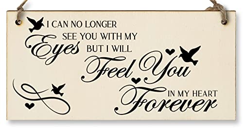 The Plum Penguin No Longer See You Feel You in my Heart Forever Sympathy Memory Handmade Wooden Hanging Wall Plaque Sentimental Gift