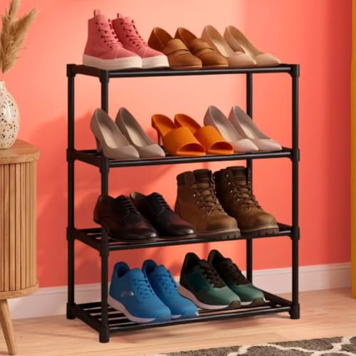 Image of NextZen Shoe Stand 4 Layer, Multipurpose Shoe Rack & Organizer Rack | Premium Plastic Multipurpose Shoe, Cloth & Book Storage Shelf for Home, Balcony, Living Room & Workspace