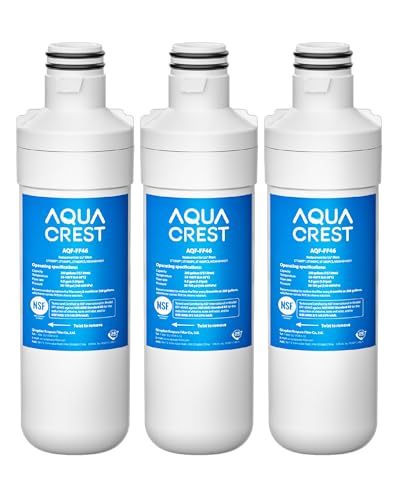 AQUA CREST LT1000PC ADQ747935 MDJ64844601 Refrigerator Water Filter Replacement for LG LT1000P LT1000PC LT1000PCS ADQ74793501 ADQ74793502 LFXS26973S Kenmore 469980 9980 3 Filters